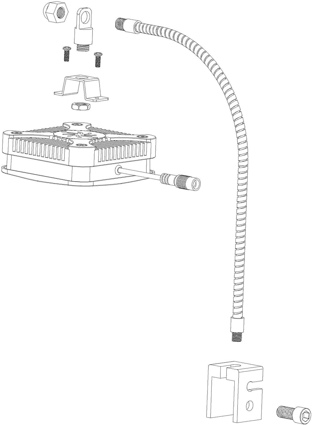 Lominie 360-Degree Adjustable Gooseneck Mount for LED Aquarium Light Pixie 30 Aquarium Plant Light Saltwater/Freshwater Aquarium Light Tank Mount