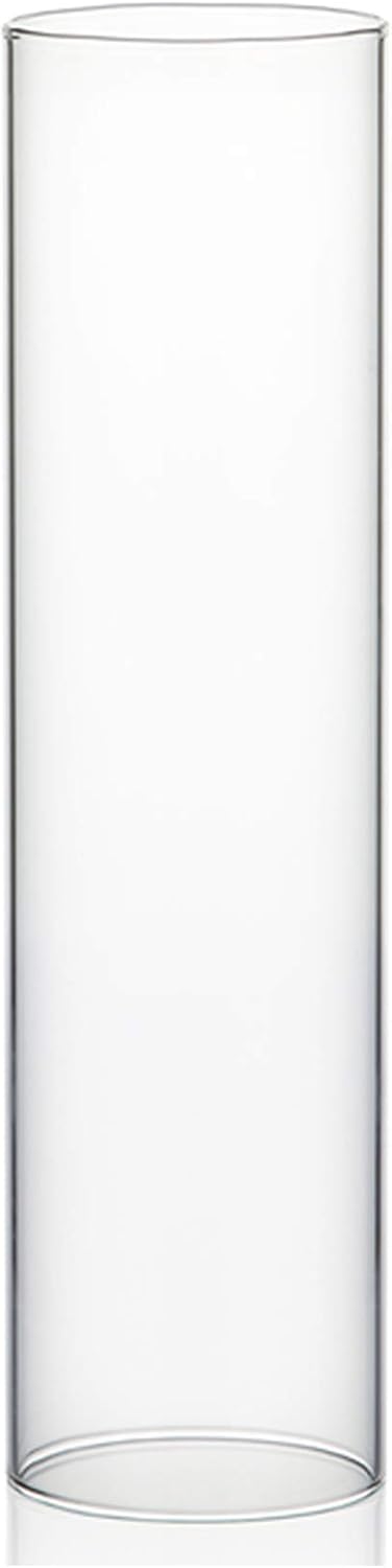 WGVI Hurricane Candle Holder Sleeve, Wide 4", Height 16", Clear Glass Cylinder Candleholder, Chimney Tube, Open Ended Candle Shade, 1 Piece