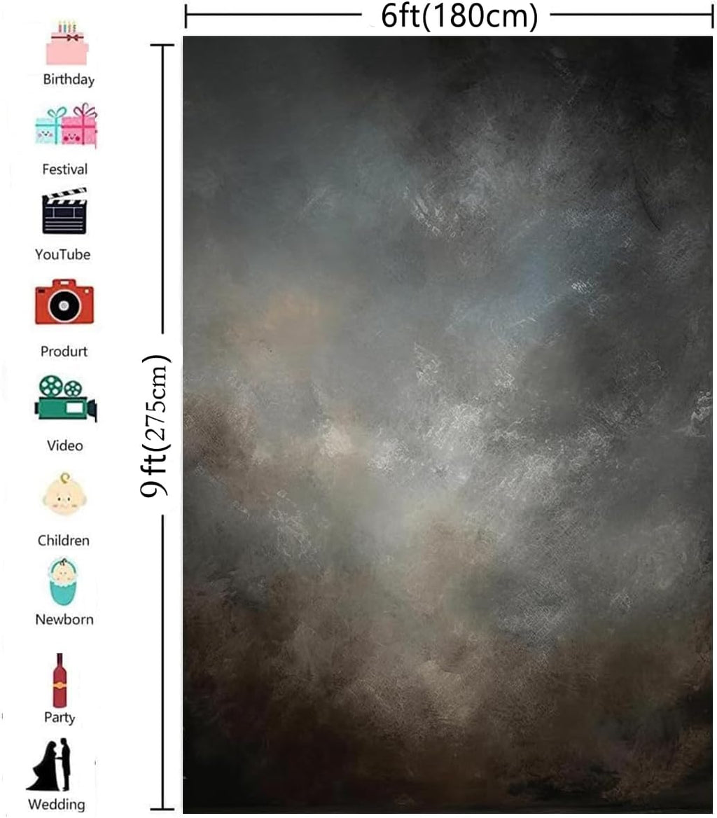 6x9ft Fabric Abstract Backdrop for Photography Vintage Portrait Old Master Background for Studio Prop