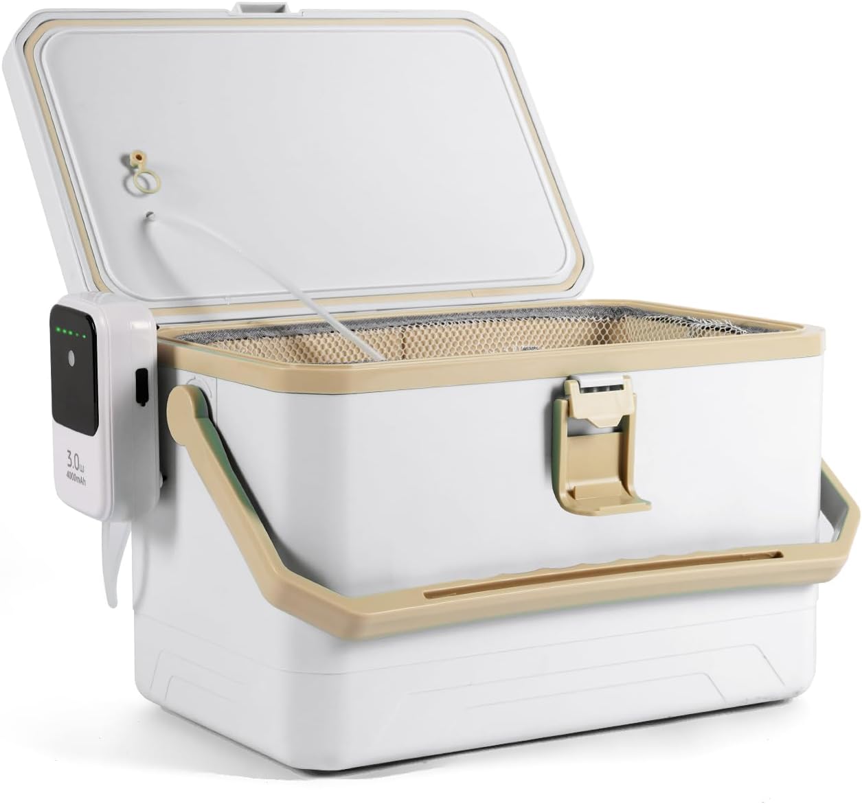 Ghosthorn Fishing Cooler 11QT/15QT Live Bait Cooler with 4000mAh Rechargeable Aerator for Fishing,Bait Bucket for Live Fish Shrimp,Portable Minnow Bucket for Boat Outdoors