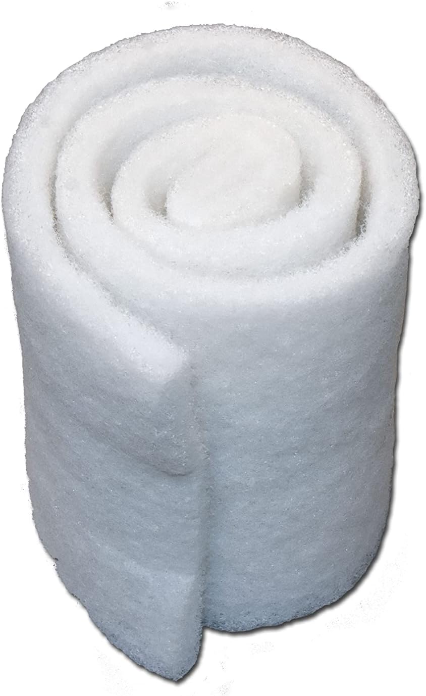 White Fine Filter Media, 1" Thick, Perfect for Aquariums, Ponds and Water Gardens, Made in USA (12" x 56")