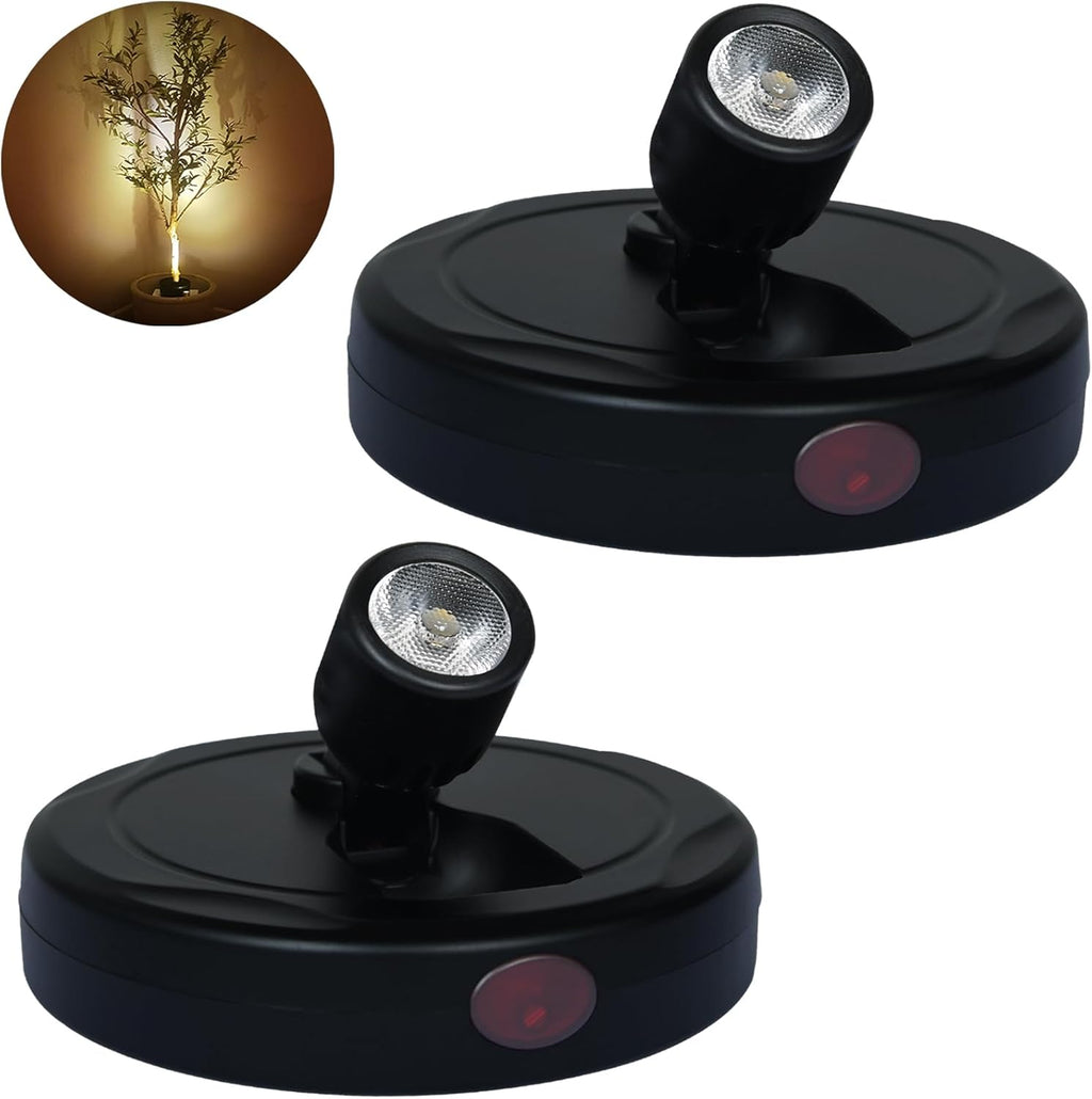 LED Spotlight Indoor,Rechargeable Battery Uplighting Indoor, Mini Accent Spot Lights for Plants Tree Wall Art Display Painting Artwork Portrait Dartboard Closet Gallery Photo-Black 2Pack