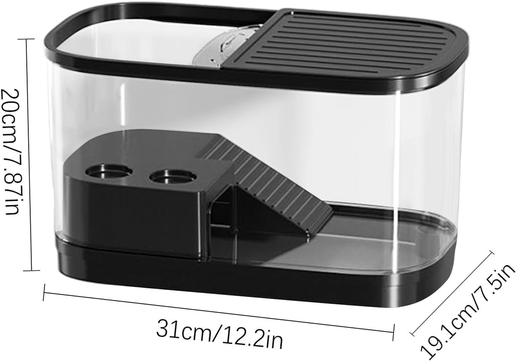 Reptile Terrarium Tank – CrystalClearr Turtle Aquarium, Anti-Escape Pet Enclosure, Sturdy Breeding Habitat Box | Suitable for Frogs, Geckos, Lizards, Snakes, Tortoises, and Other Small Amphibians