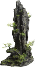 AnRui Aquarium Decorations Large and Tall Mountain View Stone Betta Hideout Fish Tank Accessories Decor Cute Tree Rock Cave Landscape for Turtles, Fish to Play, 14.4inch