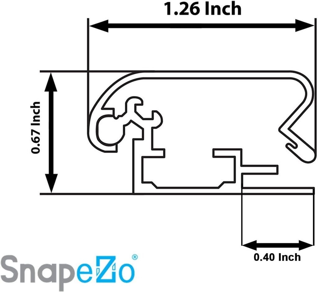 SnapeZo Photo Frame 17x19, Silver, 1.25 Inch Aluminum Profile, Front-Loading Snap Frame, Wall Mounting, Professional Series