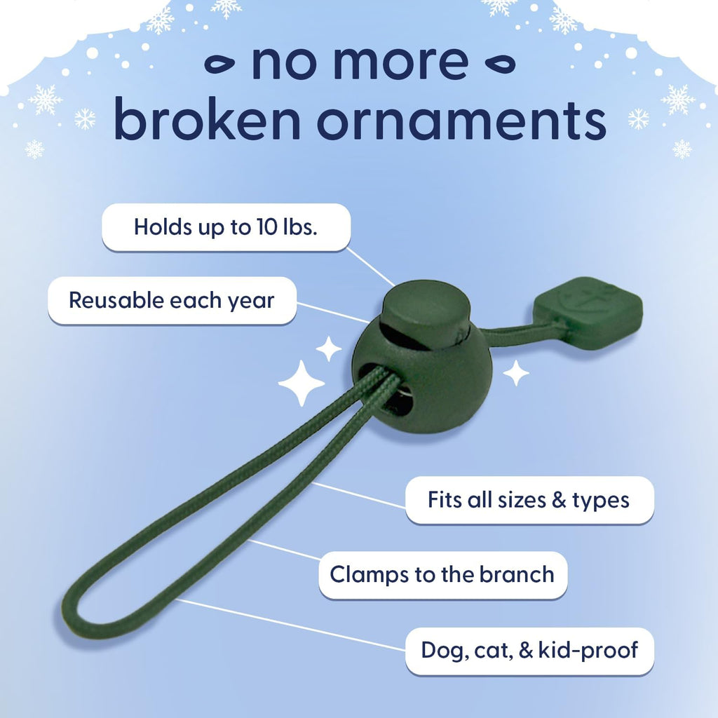 ORNAMENT ANCHOR Ornament Hooks for Hanging Christmas Decorations - No-Slip Hanging Hooks for Xmas - Heavy Duty Christmas Tree Ornaments Hanger Hooks for Small & Large Ornaments (Red, 24 Count)