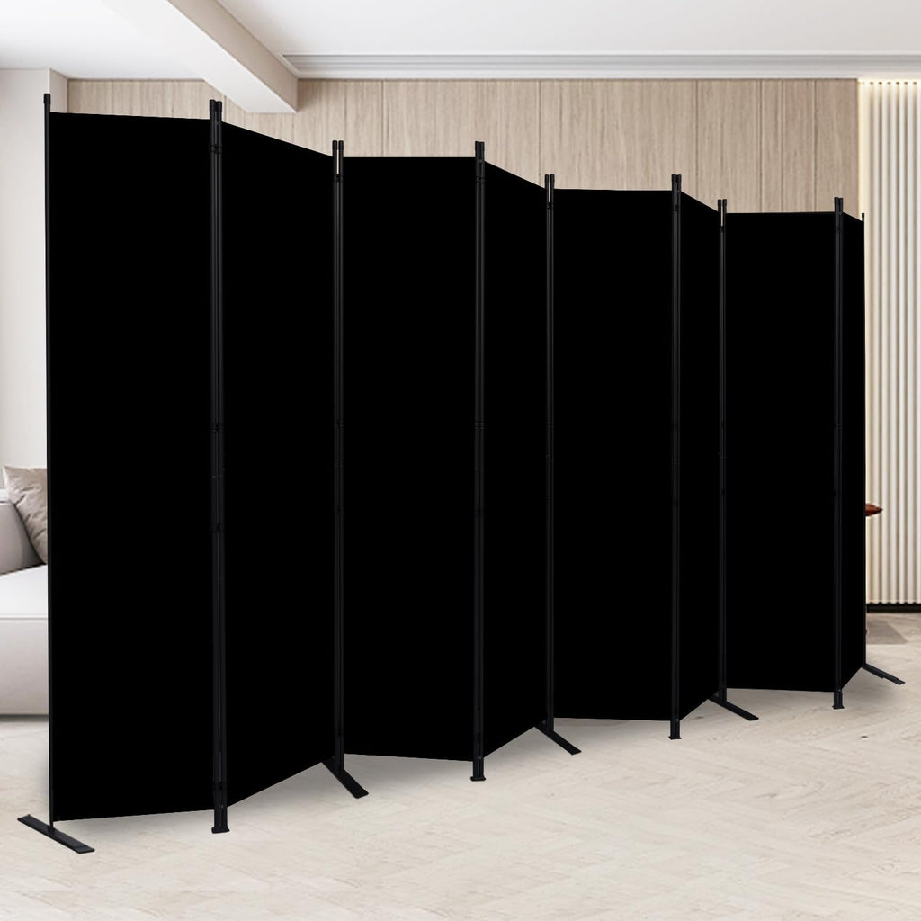 Room Divider and Folding Privacy Screens 8 Panel, 14.67 Ft Wide Partition Room Dividers, Portable Room Divider Panel for Room Separtition, Large Wall Dividers for Room, Office, School,Studio Black