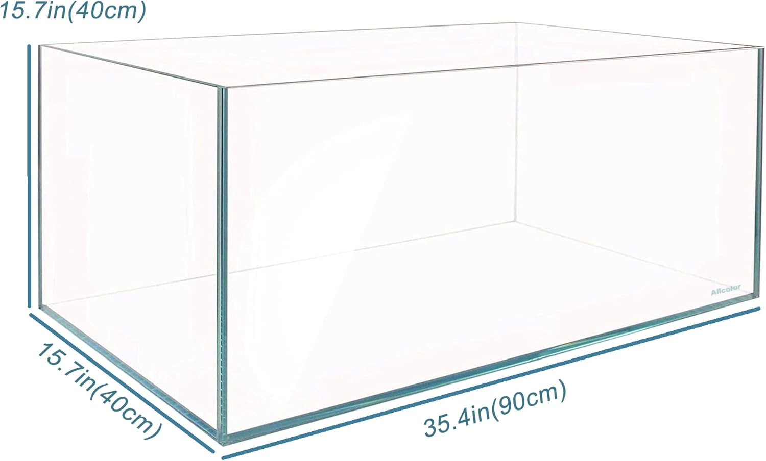 Ultra Clear Rimless Aquarium Tank 6-60 gallons Low Iron Glass (38Gal - Anti-Jumping net)