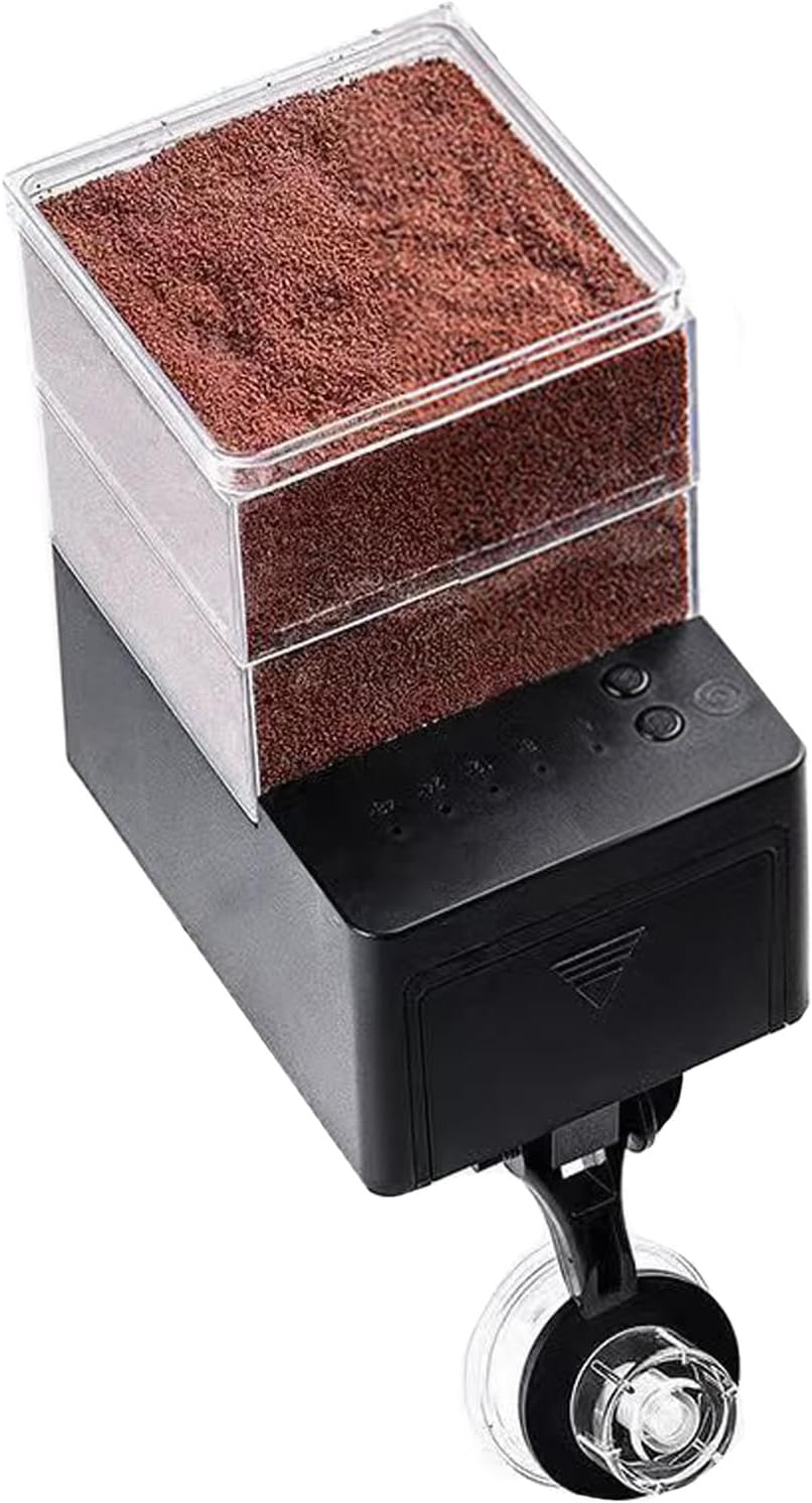 Smart Fish Feeder, Adjustable Auto Dispenser, Compact Aquarium Timer Feature, ABS Waterproof Model Detail, Pet Feeding Accessory for Tank Pond Setup, for Home Turtle Betta Shrimp Feeding Note