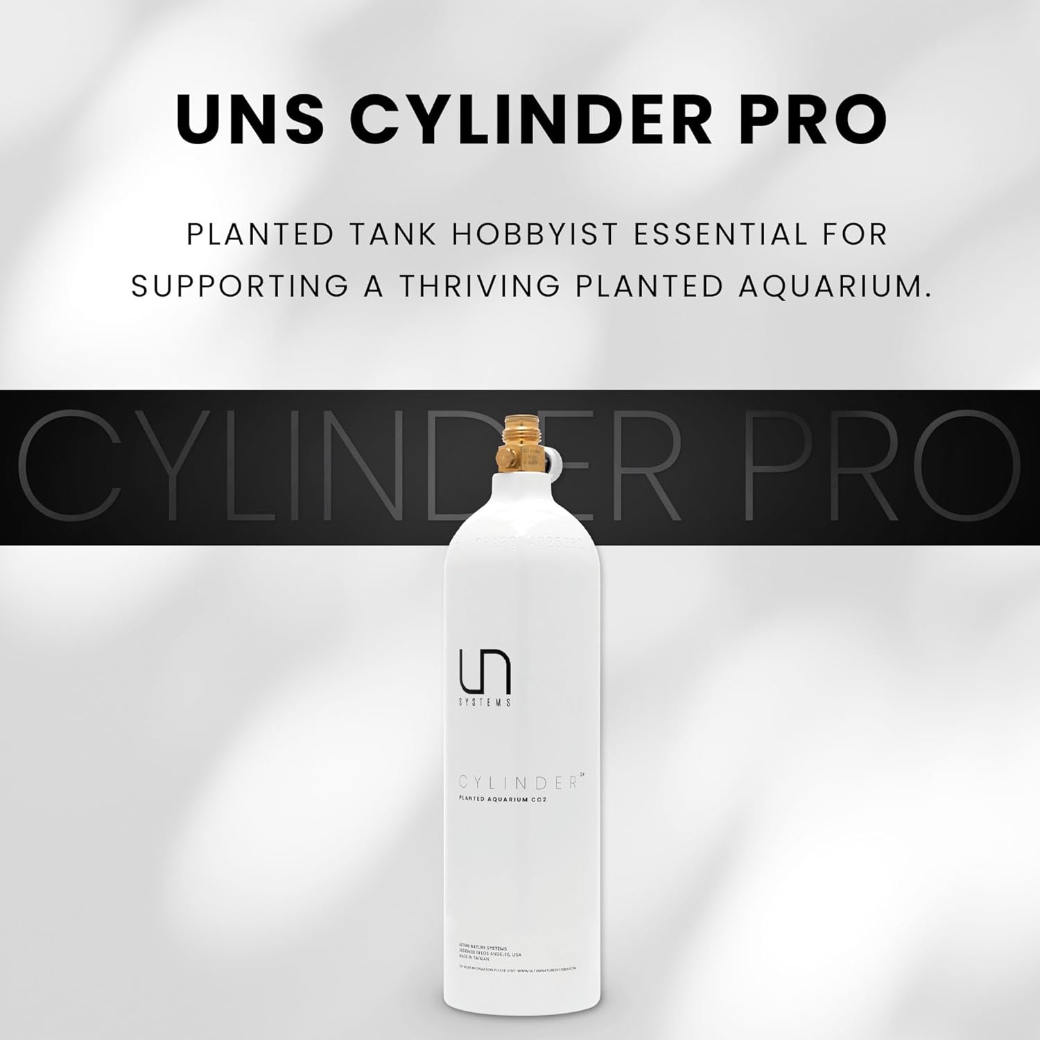 Ultum Nature Systems CO2 Cylinder Pro for Planted Aquariums - CO2 Tank with On/Off Valve, Aluminum CO2 Canister for Aquarium Plants - Tank for Fishtank CO2 & Aquarium Accessories - (24 oz)