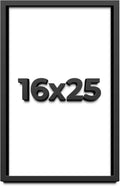 16x25 Shadow Box Frame Black | 1 Inch Deep Solid Wood Shadowbox Display Frame | UV Resistant Acrylic Plexiglass, Acid Free Backing, and Hanging Hardware | Dugan Picture Frame Style