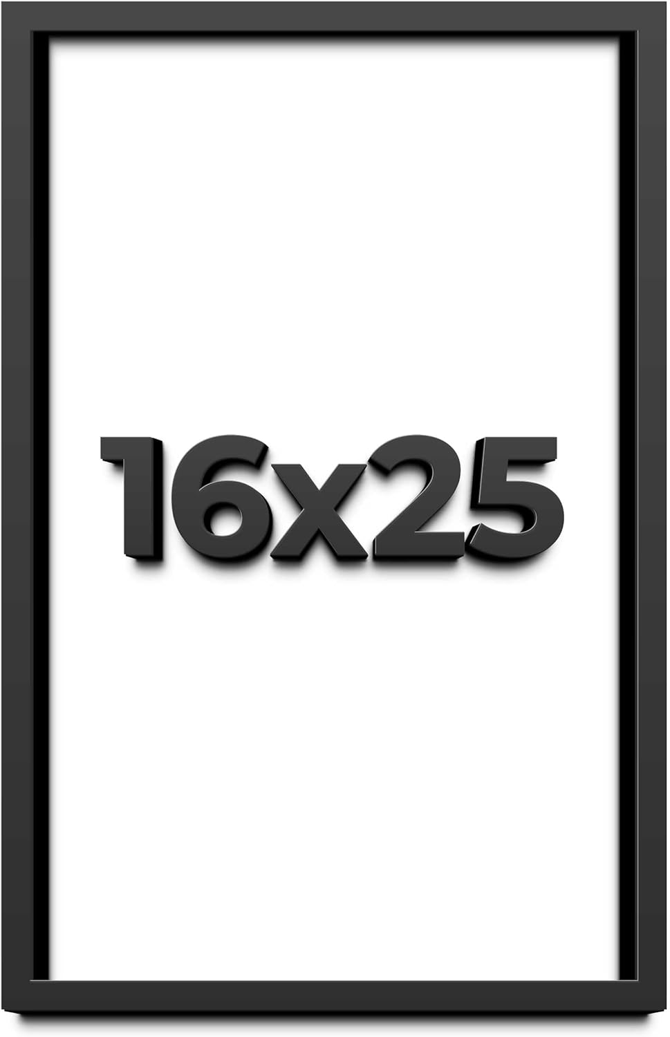 16x25 Shadow Box Frame Black | 1 Inch Deep Solid Wood Shadowbox Display Frame | UV Resistant Acrylic Plexiglass, Acid Free Backing, and Hanging Hardware | Dugan Picture Frame Style