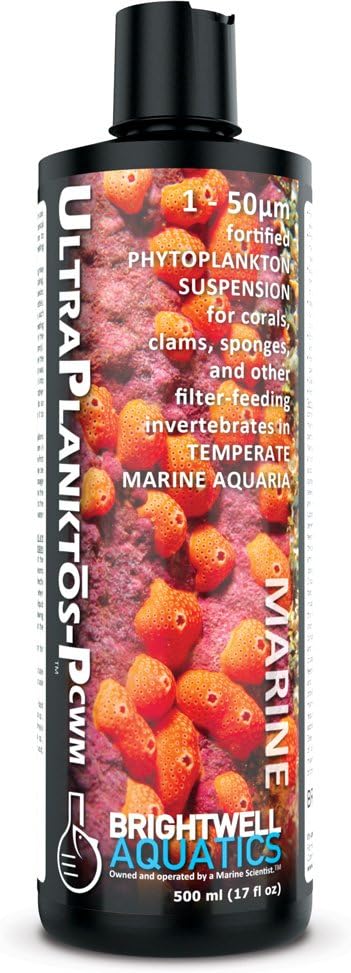 Brightwell Aquatics Ultraplanktos P CWM - Liquid Phytoplankton Food Suspension for Corals and Invertebrates in Temperate Marine Aquariums
