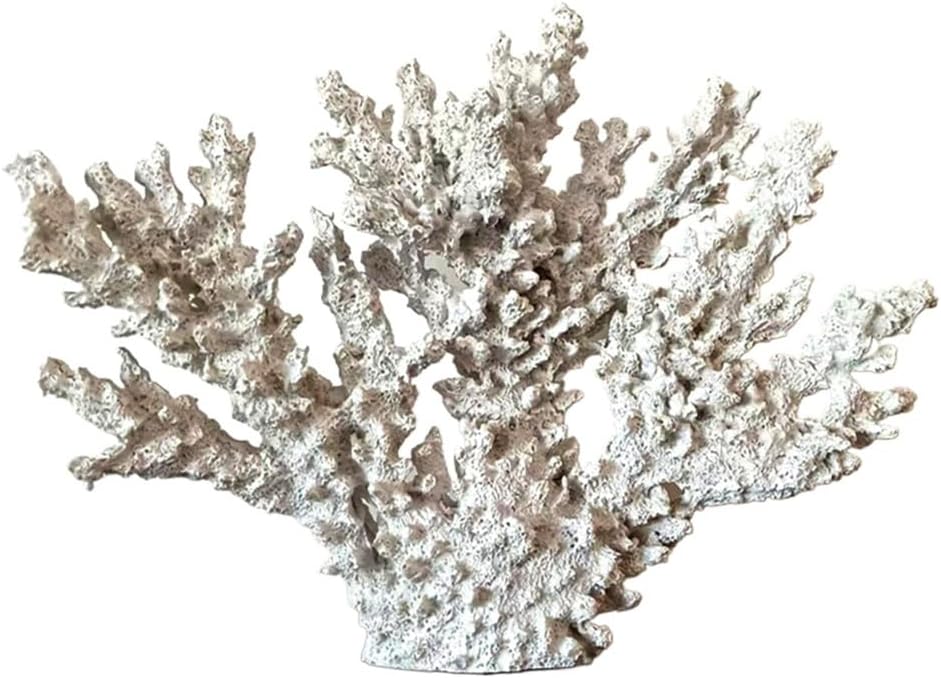 decorlWhite reefs, Artificial Coral Statues, Nautical Decorations for Beach Themed Homes, Resin Artificial Coral Ocean Decorations (Large Size)