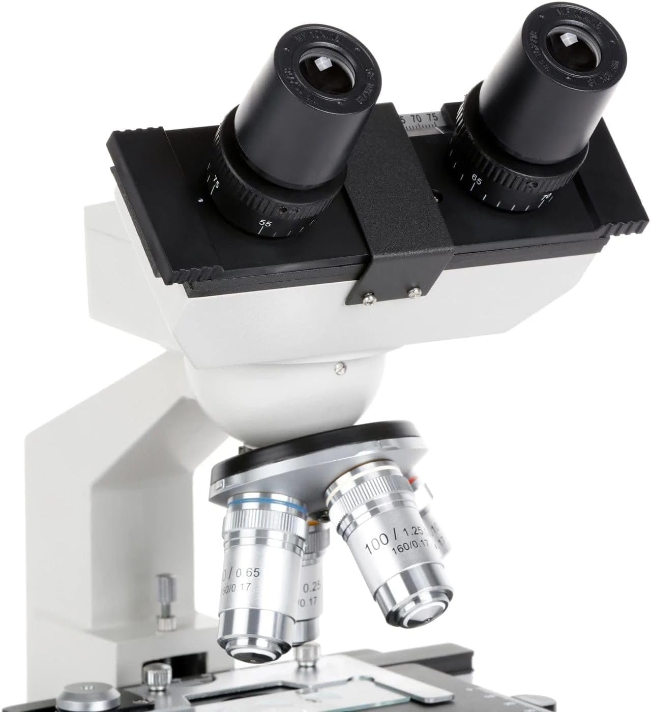 AmScope OMAX 40X-2000X Lab LED Binocular Compound Microscope with Double Layer Mechanical Stage and Coaxial Coarse/Fine Focusing Knob