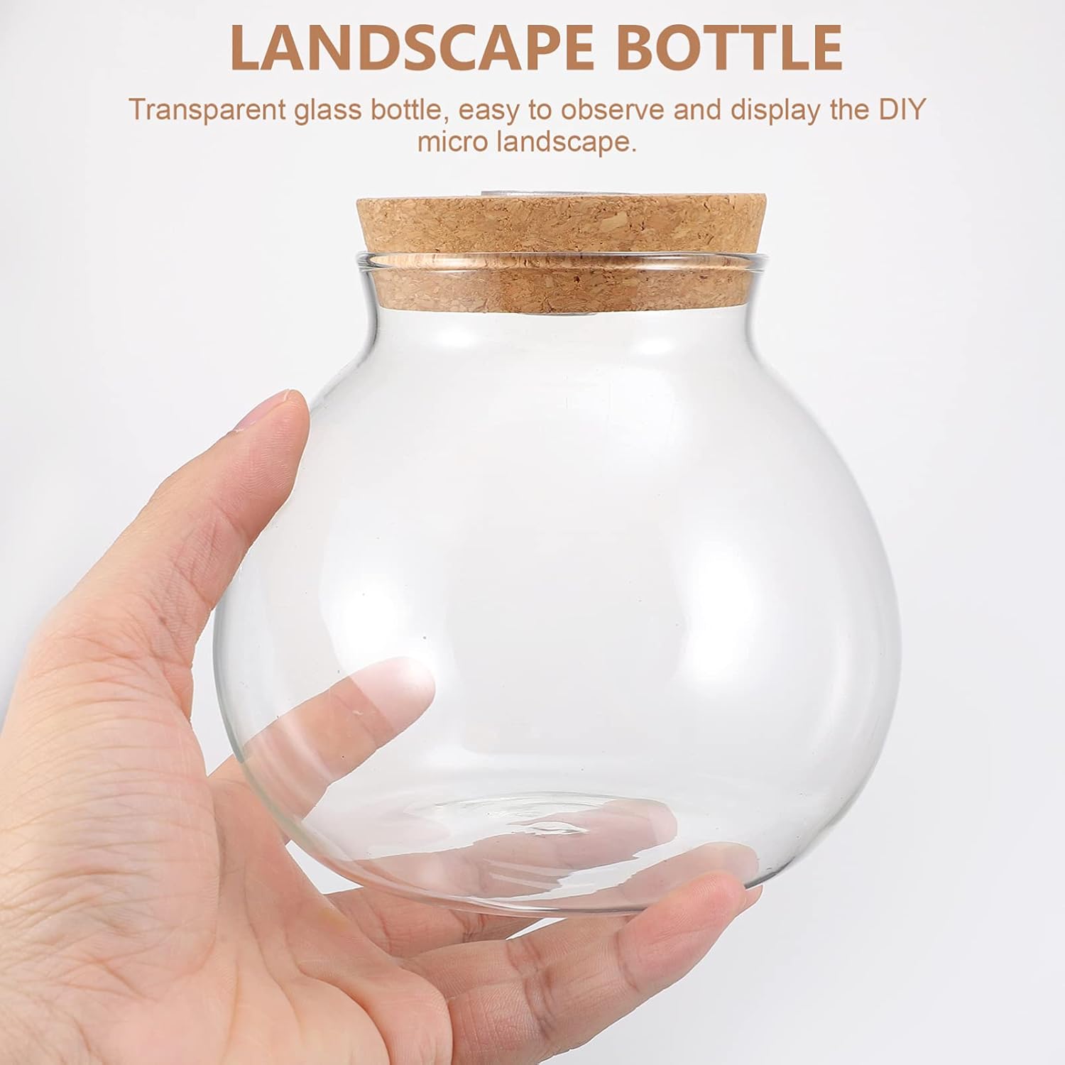 NUOBESTY Glass Favor Jar Glass Bottles with Cork Lid and LED Light Plant Terrarium Display for DIY Wedding Party Mason Jars Crafts Christmas Decoration