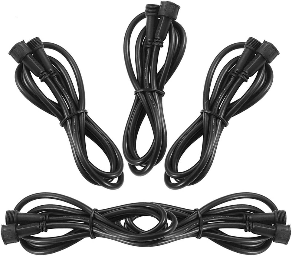 FVTLED 2m 6.56ft 3Pin Extension Cable Wire with Male and Female Connectors at Both Ends for Dual Color Temperature CCT Deck Lights,Pack of 5