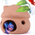 Betta Fish Tank Accessories,Pleco Caves for Aquarium,Fish Aquarium Decoration,Smalland Shrimp Breeding Cave Don't Contain Paint,Natural Ceramics Mushroom House