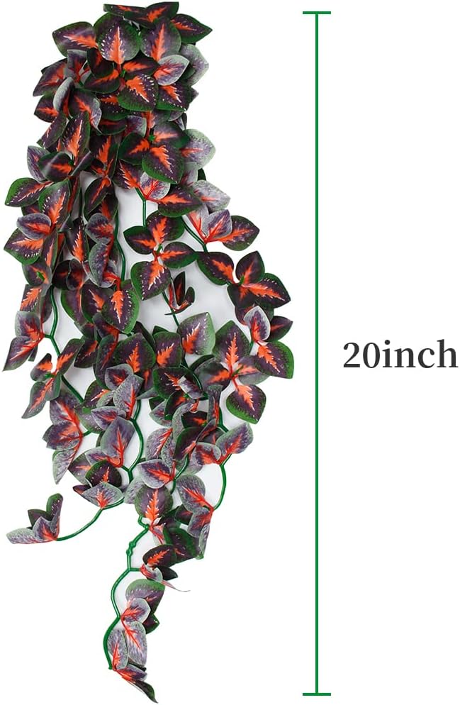 Dsoar 50cm/20in Aquarium Decorations Plants Artificial Fake Plastic Water Grass Plants for Fish Tank Aquarium Decor Artificial Hanging Plants