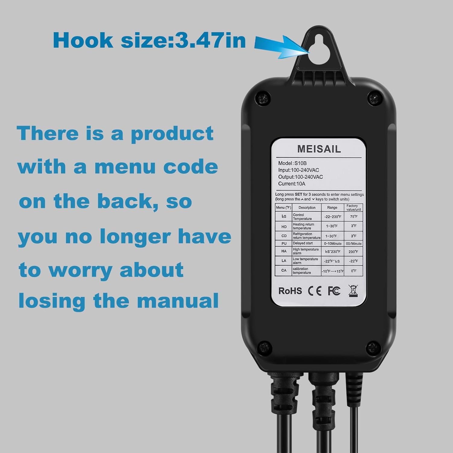 Temperature Controller Digital Heating Plug in Thermostat for Reptiles, Home Brewing Fermentation Incubation, US Specification 1100W