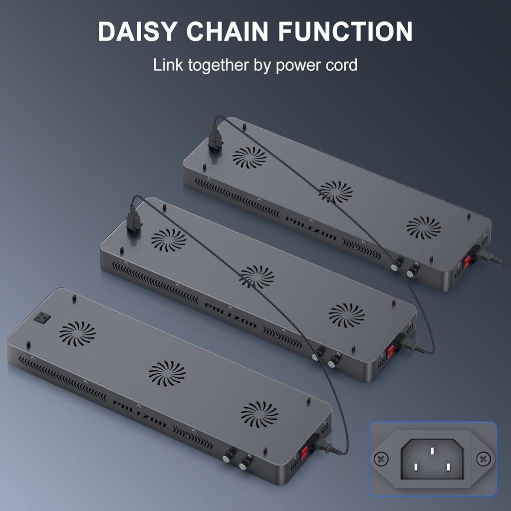 Phlizon 300W Dimmable Full Spectrum Aquarium LED Light Fish Tank Light with Daisy Chain Function for Saltwater Freshwater Coral Reef Fish Tank (28"x8.5"x2.4")