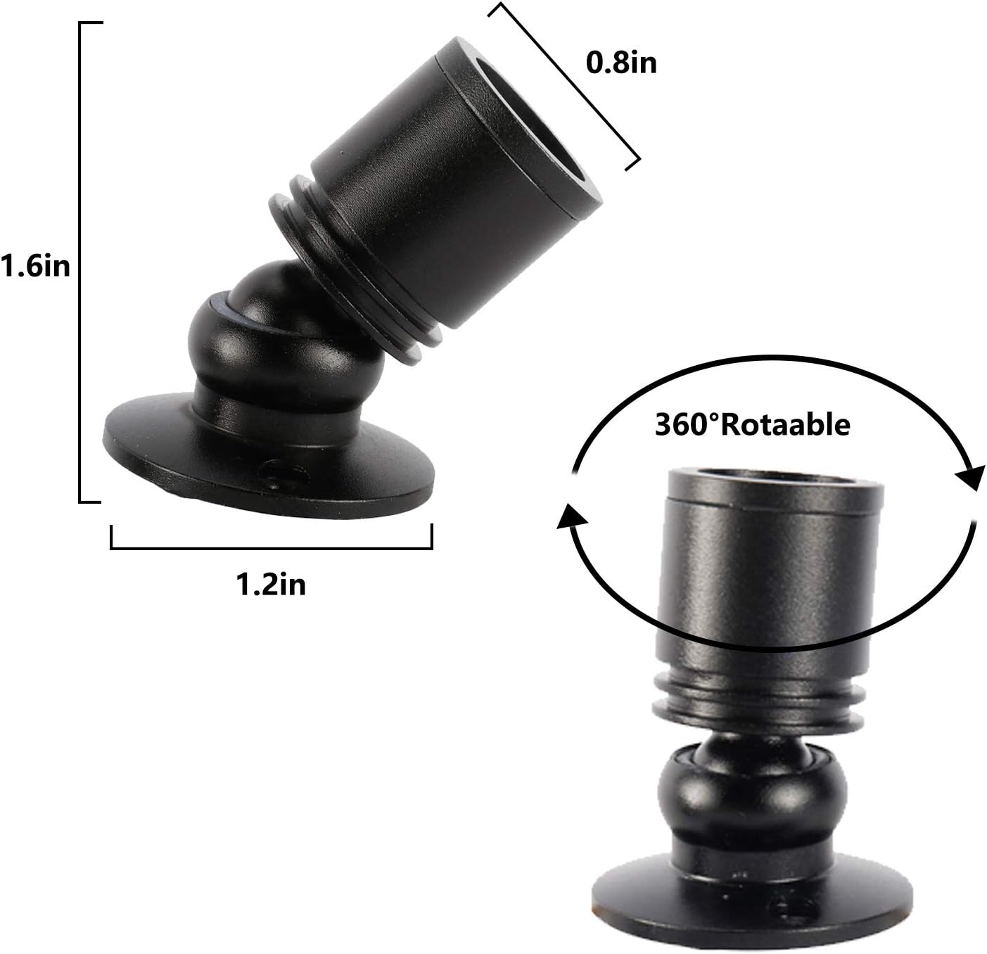YaeCCC Dimmable LED Mini Spotlight Jewelry Showcase Display Lights Black Shell Surface Mount (Pack-4,Warm White 3000k)