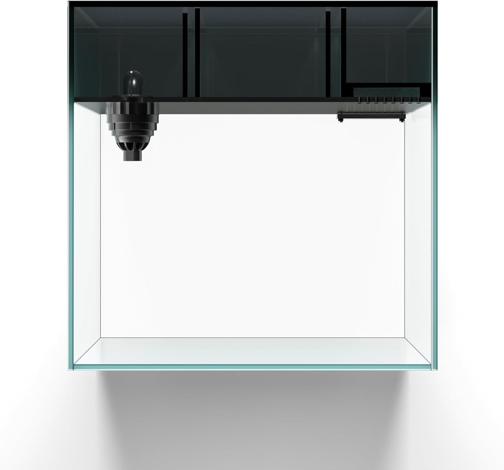 LANDEN 35C 7.2 Gallon Ultra Clear All Glass Rimless Low Iron Aquarium Tank with Rear Filtration Chamber(Pump Included) for Salt and Fresh Water.13.8''Wx13.8''Dx13.8''H 35cm Cube in 6mm Thickness