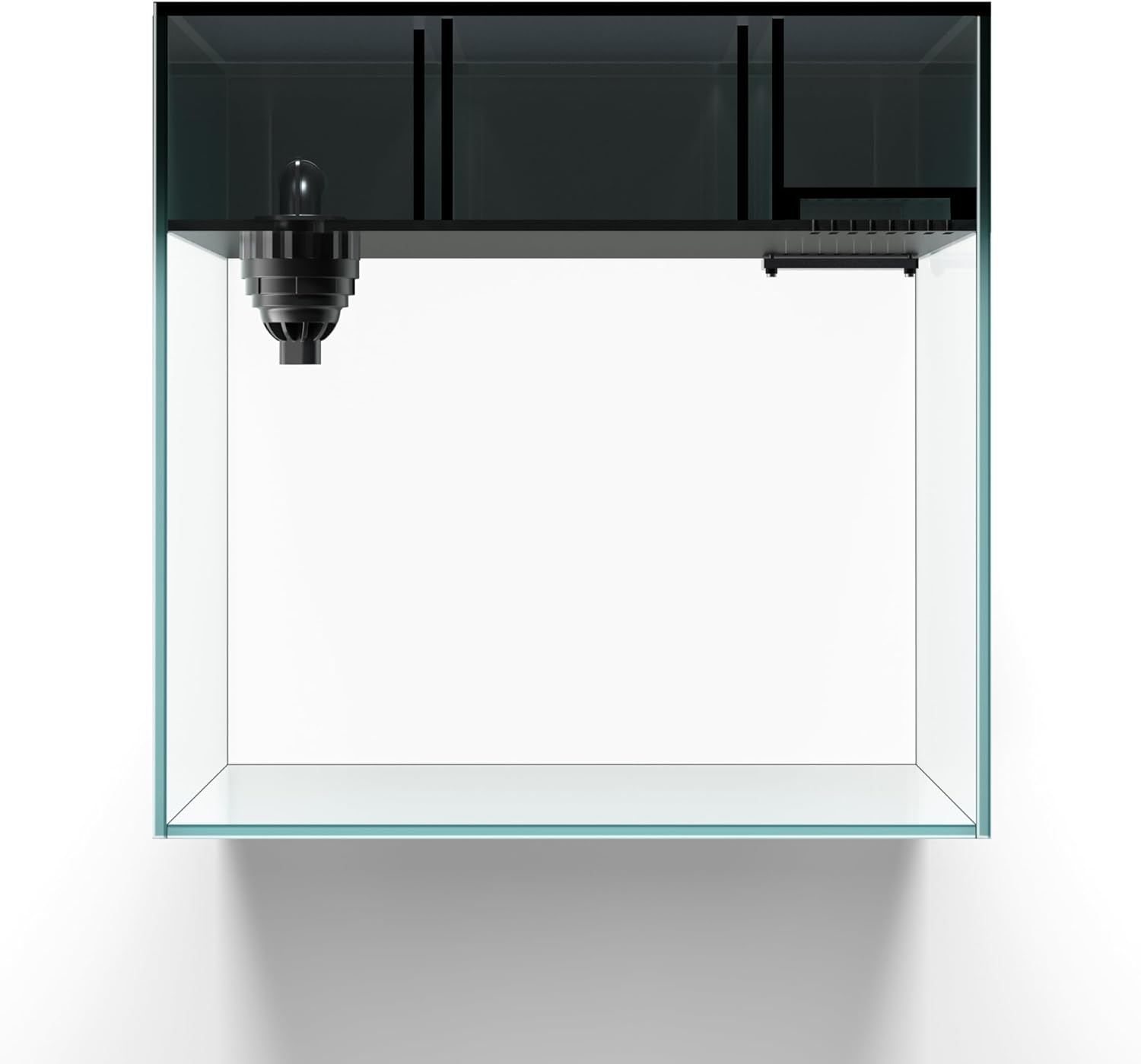 LANDEN 35C 7.2 Gallon Ultra Clear All Glass Rimless Low Iron Aquarium Tank with Rear Filtration Chamber(Pump Included) for Salt and Fresh Water.13.8''Wx13.8''Dx13.8''H 35cm Cube in 6mm Thickness