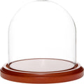 Plymor 5.5" x 5.5" Glass Display Dome Cloche (Walnut MDF Base)