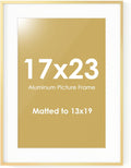 Fun Memories 17x23 Picture Frame, Metal Picture Frame Wall Mounting Horizontally or Vertically - Poster Frame Simple and Elegant Decor for Wall - Gold