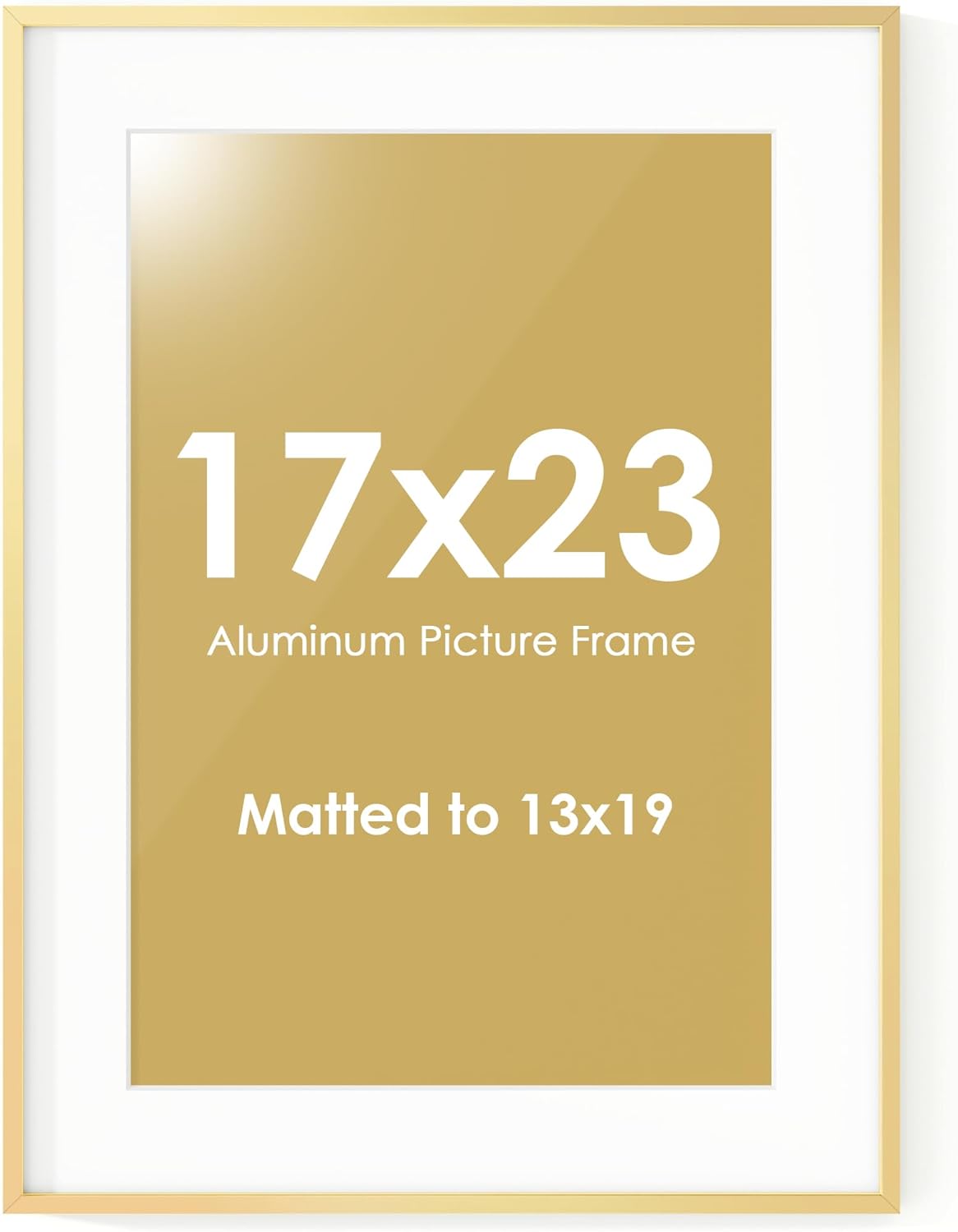 Fun Memories 17x23 Picture Frame, Metal Picture Frame Wall Mounting Horizontally or Vertically - Poster Frame Simple and Elegant Decor for Wall - Gold