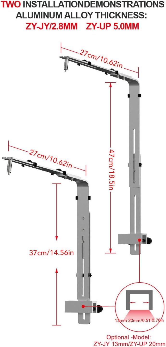 YOUTHINK Fish Container Light Bracket, Aluminum Alloy Aquarium Light Holder Professional Adjustable Height Lamp Stand for Hanging Lamp (Silver)