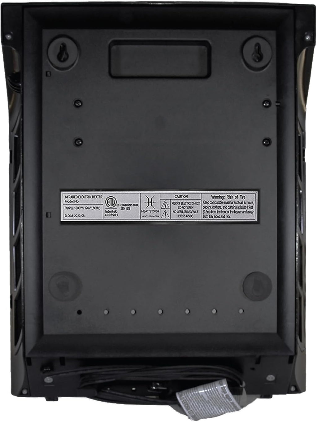 Heat Storm Wave Floor to Wall Infrared Space Heater with Attachable Feet, Remote Control, Built in Thermostat, 500-1000 Watts, 13x4x17 in, With Feet