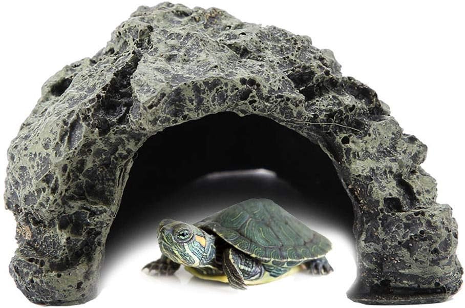 Reptile Hiding, Reptile Box Shelter Terrarium Hideout Caves for Aquarium Terrarium Decoration Ornament(Large)