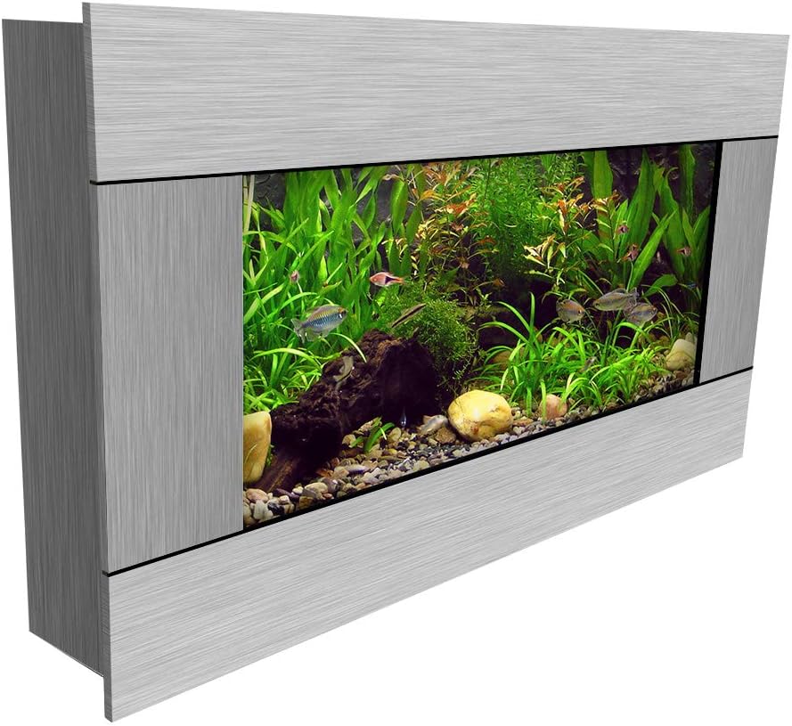 Aussie Aquarium 2.0 View Slim Wall Mounted Fish Tank Kit | 2 Gallon, 4.5" Deep | LED Light, Filter, Decor Kit, Easy Setup