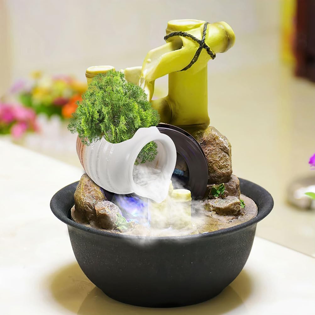 SUPVOX Ceramic Clay Pot Ecological Tank with Oxygenating Flow Indoor Tabletop Water Fountain Jar for Home D Cor and Aquarium Fish Tank Decoration