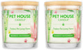One Fur All Pet House Candle 2 Pack - Plant-Based/Soy - Clean Burning Scented, Long Lasting Pet Odor Candle for Home - Bamboo Watermint