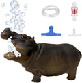 Fish Tank Bubbler Decorations Aquarium Ornament Kit with Air Stone Pump - Hippo Aquarium Decor