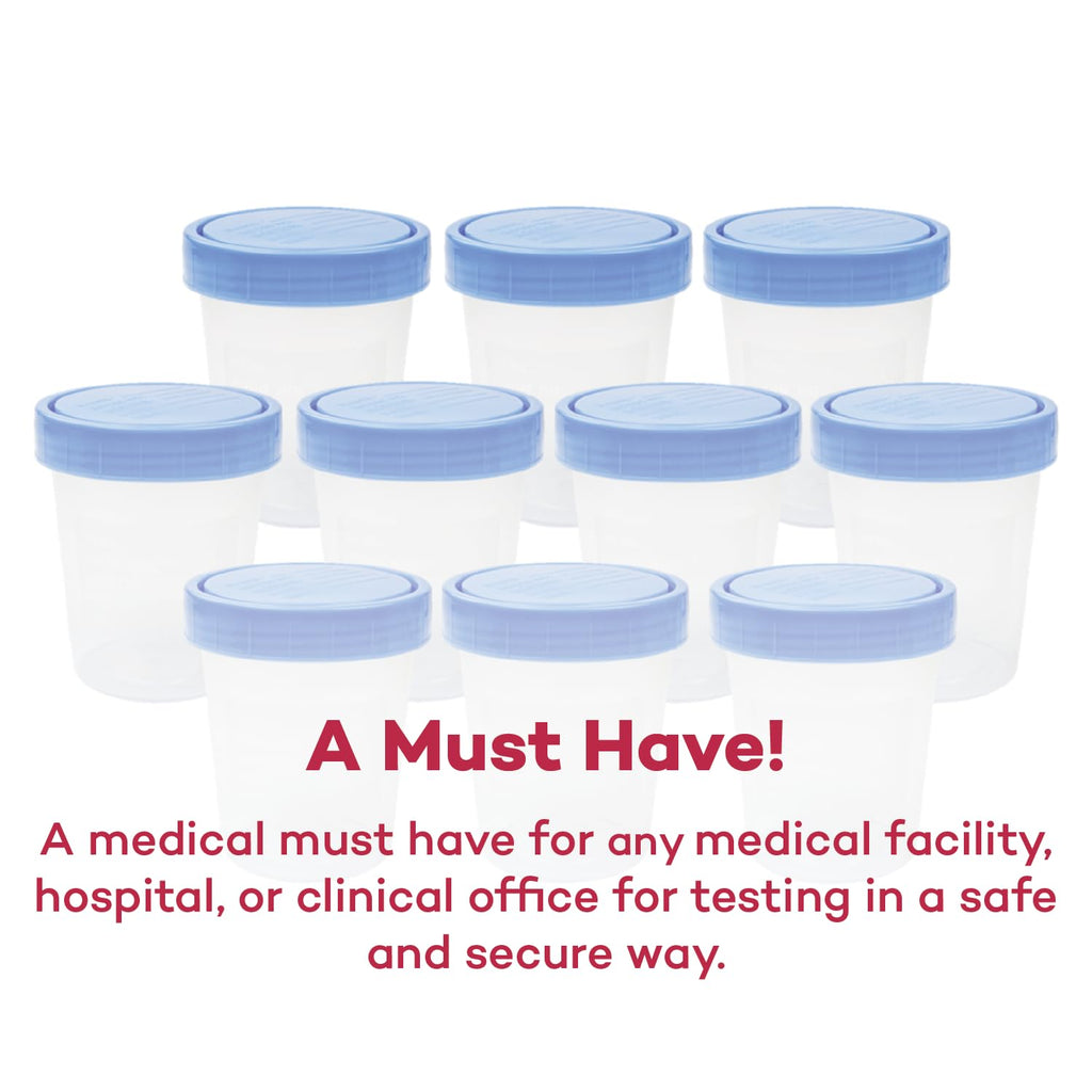 Dealmed Non-Sterile Specimen Containers – Single Use Urine Specimen Cups, Screw on Leak Resistant Lid, 4 oz, 500 Count