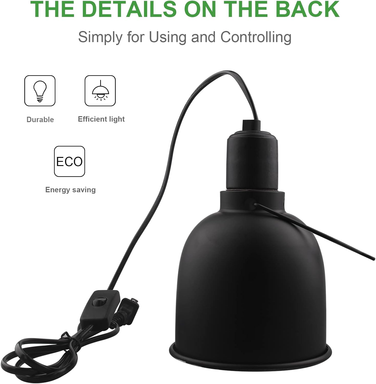Aiicioo Reptile Light Fixture - Deep Light Dome 5.5Inch UVB Reptile Heat Lamp Reptile Light Fixture Max 100W Tortoise Leopard Gecko Snake Bearded Dragon