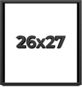 26x27 Shadow Box Frame Black | 1 Inch Deep Solid Wood Shadowbox Display Frame | UV Resistant Acrylic Plexiglass, Acid Free Backing, and Hanging Hardware | Dugan Picture Frame Style
