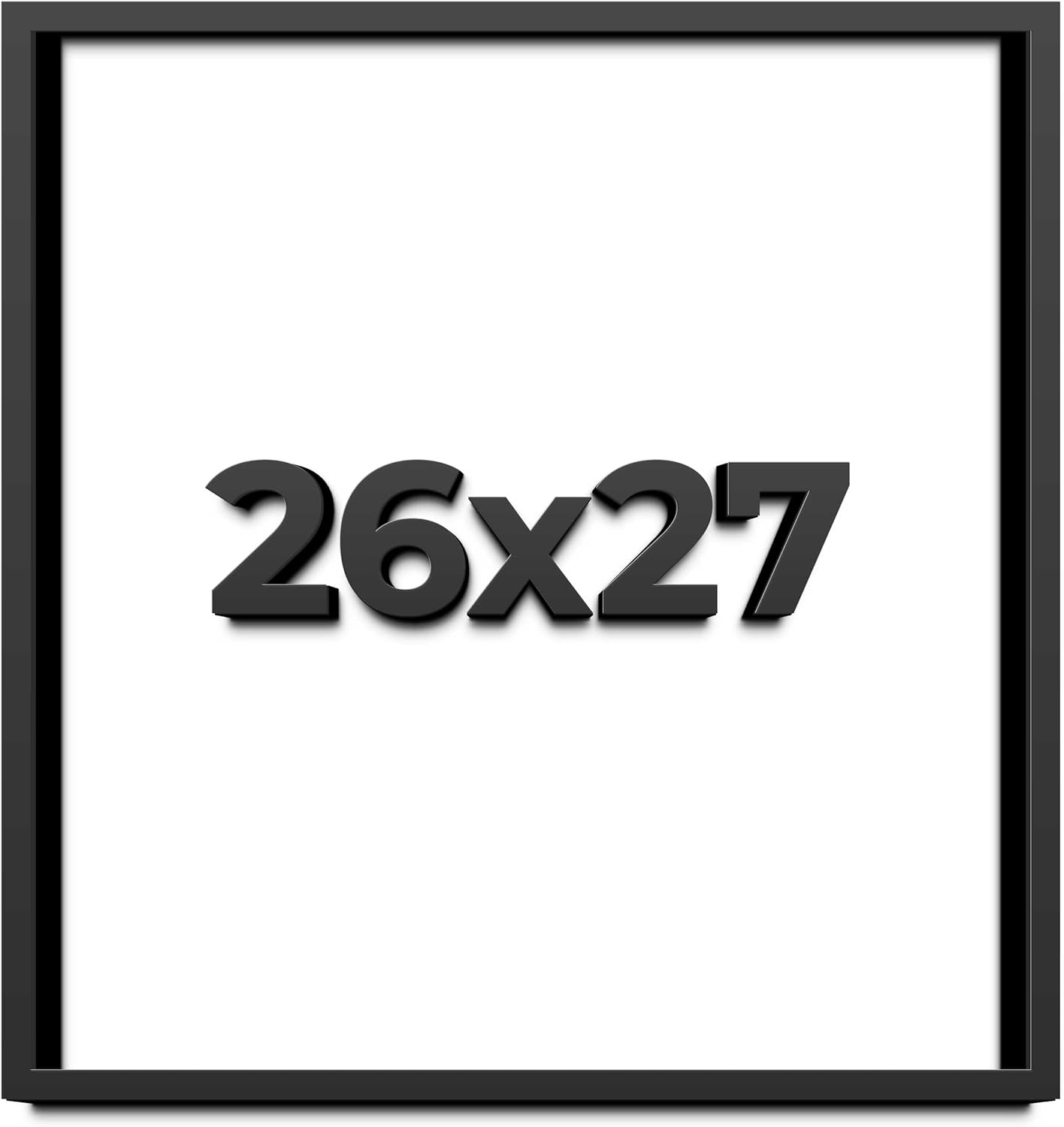 26x27 Shadow Box Frame Black | 1 Inch Deep Solid Wood Shadowbox Display Frame | UV Resistant Acrylic Plexiglass, Acid Free Backing, and Hanging Hardware | Dugan Picture Frame Style
