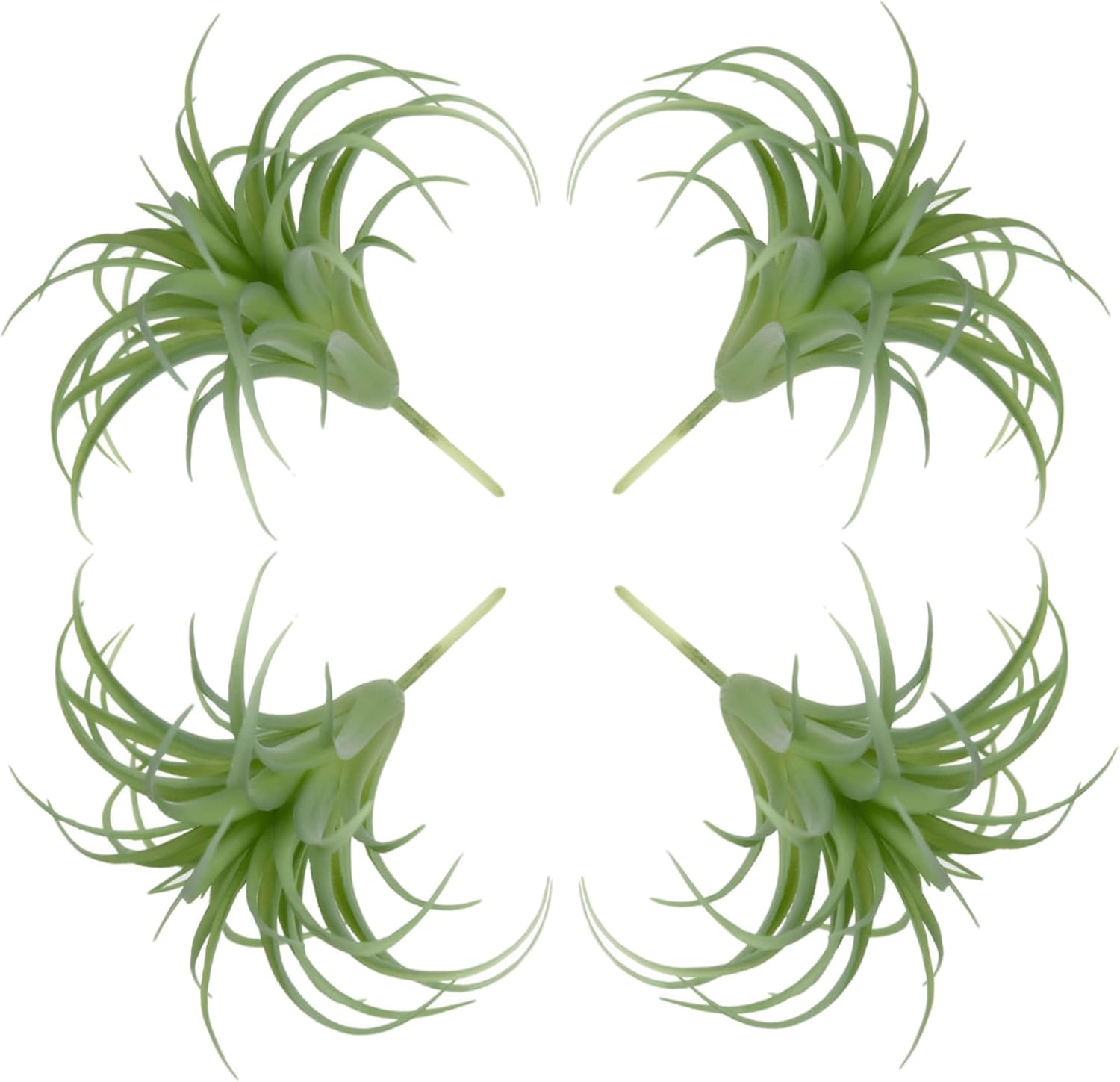 Artificial Air Plants 4Pcs 6x5 Realistic Air Plants PE Artificial Succulents Low Maintenance Tillandsia DIY Faux Greenery for Flower Arrangement