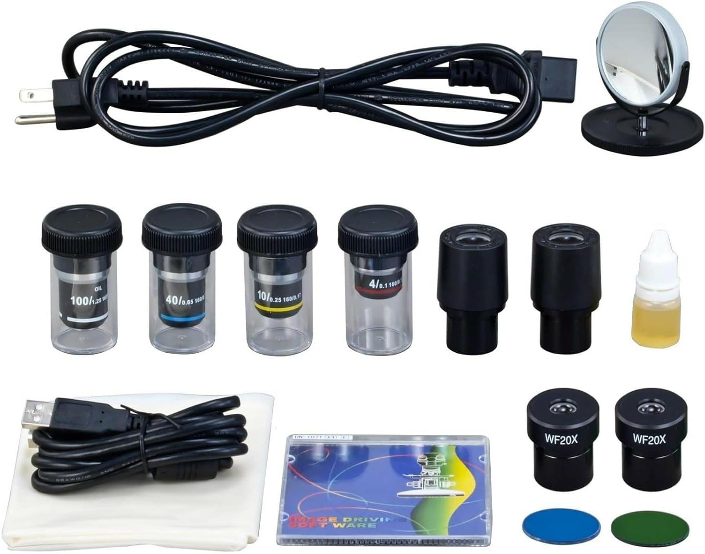 OMAX MD827S30-PHD 3MP Digital Integrated Microscope - 40X-2000X Magnification - Compound Binocular Microscope with Phase-Contrast Kit & Halogen Illumination