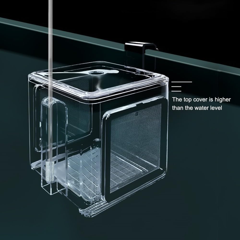 Fish Breeding Box, Acrylic Fish Isolation Box Hanging Aquarium Hatchery Tank for Freshwater Seawater Fish Tank Aquarium