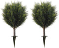27" Artificial Cedar Topiary Shrub UV-Proof Leaves Poteed Artificial Shrubs for Outdoors Plant for Home Office Outdoor and Indoor Decor Porch Plants