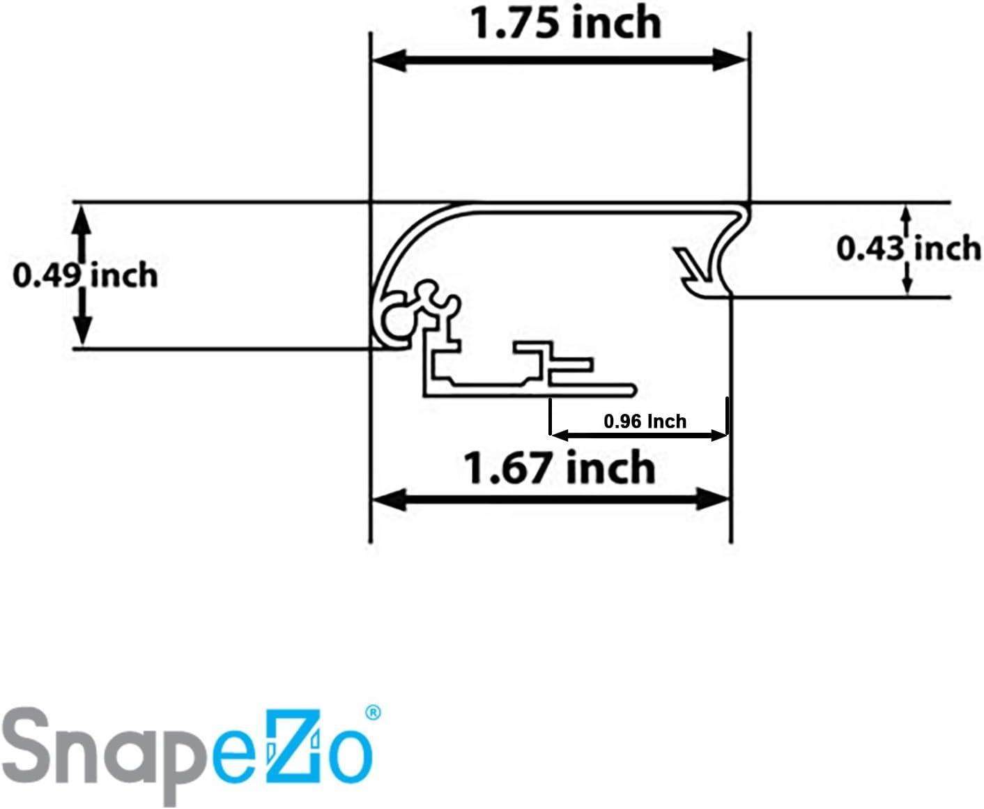 SnapeZo Black Poster Frame 32x50 Inches, 1.7" Aluminum Profile, Front-Loading Snap Frame, Wall Mounting, Wide Series