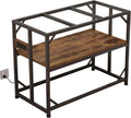 Sturdy Metal Aquarium Stand with Power Outlets, Adjustable Storage Cabinet - 660LBS Capacity, Rustic Brown - Suitable for 40 Gallon Fish Tank, Turtle Tank, Perfect Fish Tank Stand for Organization and Convenience