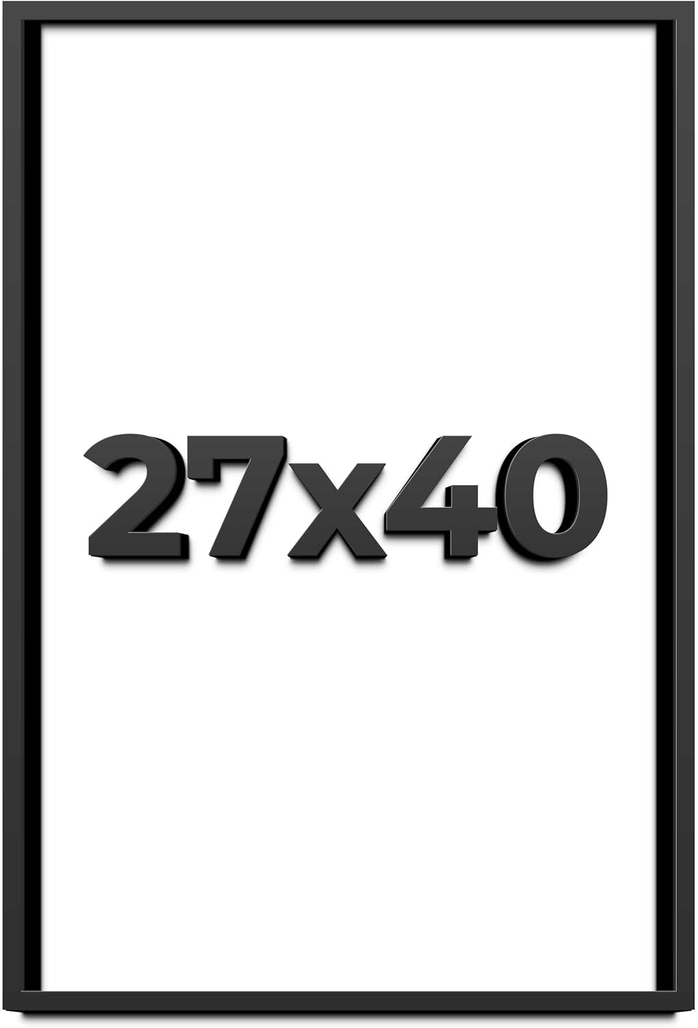 27x40 Shadow Box Frame Black | 1 Inch Deep Solid Wood Shadowbox Display Frame | UV Resistant Acrylic Plexiglass, Acid Free Backing, and Hanging Hardware | Dugan Picture Frame Style