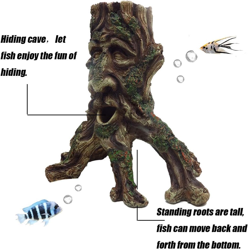 Tfwadmx Large Aquarium Driftwood Decaying Trunk Terrarium Resin Hollow Tree Root Log Ornament Decoration Fish Tank Hideouts Climbing Habitat Accessories for Bearded Dragon Snake Chameleon Reptile